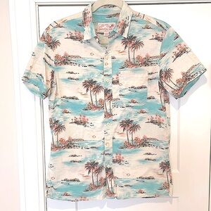 American Eagle Men's Palm Button Down Short Sleeve Poolside Resort Shirt XS